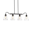 Antique black 4-light clear glass chandelier dining room pendant