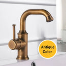 Antique black brass bathroom faucet single handle hot cold water mixer