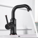 Antique black brass bathroom faucet single handle hot cold water mixer