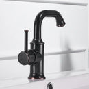 Antique black brass bathroom faucet single handle hot cold water mixer