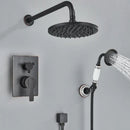 Antique black brass bathroom rain shower system with handheld sprayer