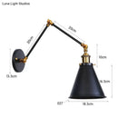 Antique black & copper adjustable wall lamp sconce bedroom light