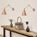 Antique black & copper adjustable wall lamp sconce bedroom light