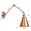 Antique black & copper adjustable wall lamp sconce bedroom light