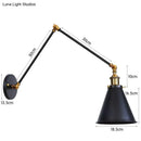 Antique black & copper adjustable wall lamp sconce bedroom light