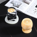 Antique black & white marble candlestick holder dining room decor