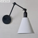 Antique black & white wrought iron wall sconce bedroom reading light