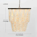 Antique black wood beaded pendant chandelier for dining room