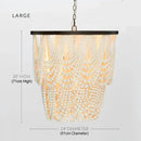 Antique black wood beaded pendant chandelier for dining room