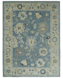 Antique Blue and Beige Multi size Hand Knotted Traditional Oushak Wool Area Rug