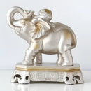 Antique blue elephant couple resin statue for living room decor