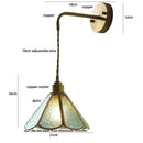 Antique blue glass led wall sconce staircase pull chain light