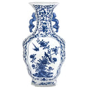 Antique blue white porcelain two ear vase living room decor
