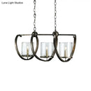 DecorBites™ Traditional Clear Glass Hanging Light - Antique Brass/Aged Silver Cylinder Island Lighting Fixture with 3/5 Bulbs - for Dining Room