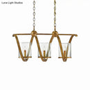 DecorBites™ Traditional Clear Glass Hanging Light - Antique Brass/Aged Silver Cylinder Island Lighting Fixture with 3/5 Bulbs - for Dining Room