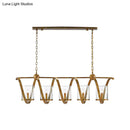 DecorBites™ Traditional Clear Glass Hanging Light - Antique Brass/Aged Silver Cylinder Island Lighting Fixture with 3/5 Bulbs - for Dining Room