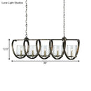 DecorBites™ Traditional Clear Glass Hanging Light - Antique Brass/Aged Silver Cylinder Island Lighting Fixture with 3/5 Bulbs - for Dining Room