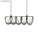 DecorBites™ Traditional Clear Glass Hanging Light - Antique Brass/Aged Silver Cylinder Island Lighting Fixture with 3/5 Bulbs - for Dining Room
