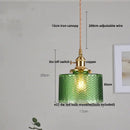 Antique brass and amber glass led hanging lamp stair pendant light