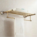 Antique brass and ceramic bathroom accessories set – bathroom