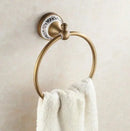 Antique brass and ceramic bathroom accessories set – bathroom