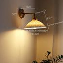 Antique brass and ribbed glass wall lamp bedroom pull chain switch
