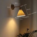 Antique brass and ribbed glass wall lamp bedroom pull chain switch