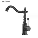Antique brass and white ceramic gold luxury kitchen faucet