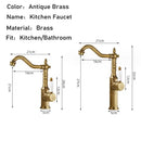 Antique brass and white ceramic gold luxury kitchen faucet