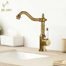 Antique brass and white ceramic gold luxury kitchen faucet
