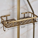 Antique brass and white ceramic shower faucet set bathroom system