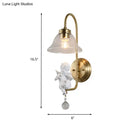 Antique brass angel glass sconce light bedroom wall lamp