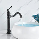 Antique brass basin faucet bathroom swivel spout single handle