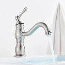 Antique brass basin faucet bathroom swivel spout single handle