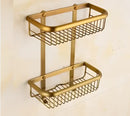 DecorBites™ Brass Antique Bath Hardware Set: Towel Rack, Paper Holder, Towel Hanger, Toilet Brush Holder