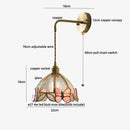 Antique brass butterfly glass led wall lights bedroom sconce