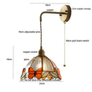 Antique brass butterfly glass led wall lights bedroom sconce
