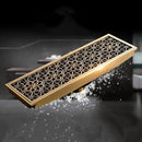 Antique brass carved floor drain cover bathroom floral drainage accessory