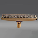 Antique brass carved floor drain cover bathroom floral drainage accessory