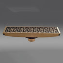 Antique brass carved floor drain cover bathroom floral drainage accessory
