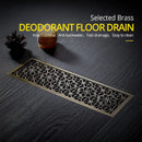 Antique brass carved floral floor drain cover bathroom deodorant