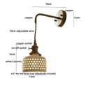 Antique brass ceramic led wall light bedroom sconce with cutouts