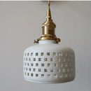 Antique brass ceramic led wall light bedroom sconce with cutouts