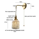 Antique brass ceramic led wall light bedroom sconce with cutouts
