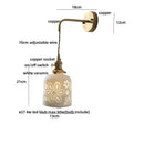 Antique brass ceramic led wall sconce with floral shade for bedroom