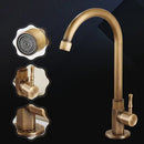 Antique brass classic cold water kitchen faucet with curved spout