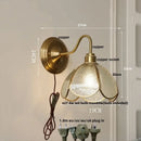 Antique brass clover glass brass wall sconce dining room light