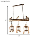 DecorBites™ Antique Brass Lantern Pendant with Clear Glass and Bird Accent - 3-Light Coastal Island Kit