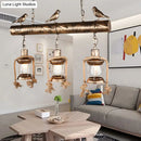 Antique brass coastal lantern island pendant kitchen chandelier