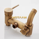 Antique brass concealed wall mounted shower faucet with handheld spray